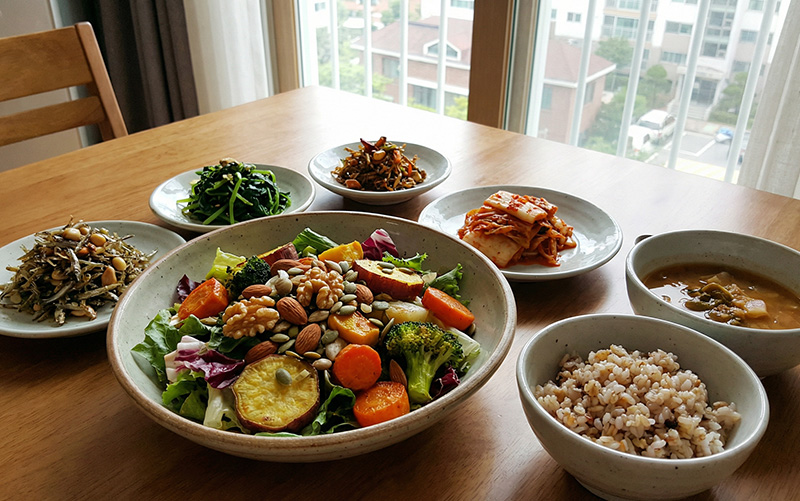 채소와 견과류를 활용한 건강 식단