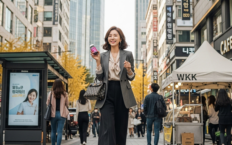 마그네슘을 먹어서 활기찬 여성